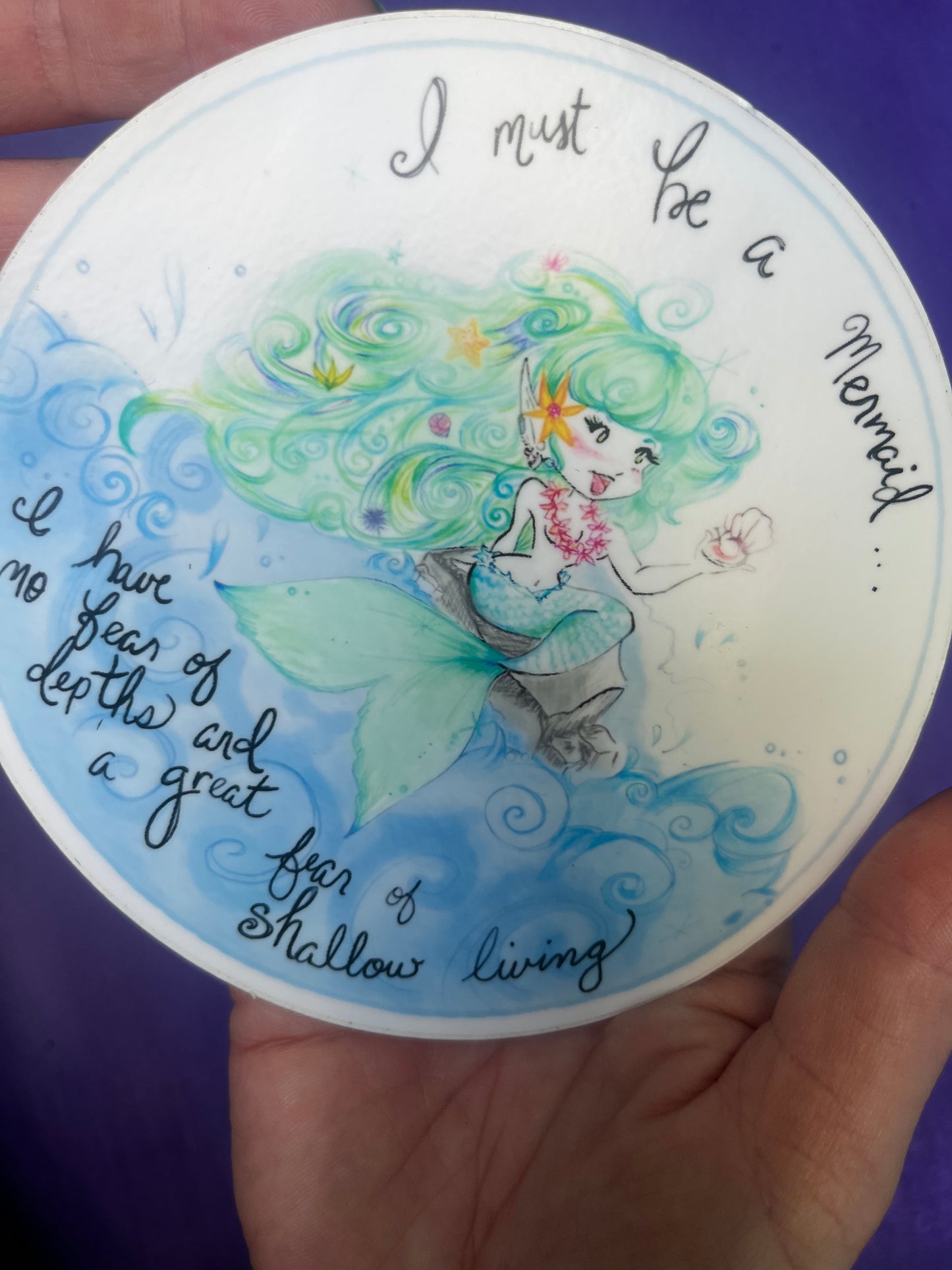 Mermaid Sticker Decal with Anaïs Nin quote