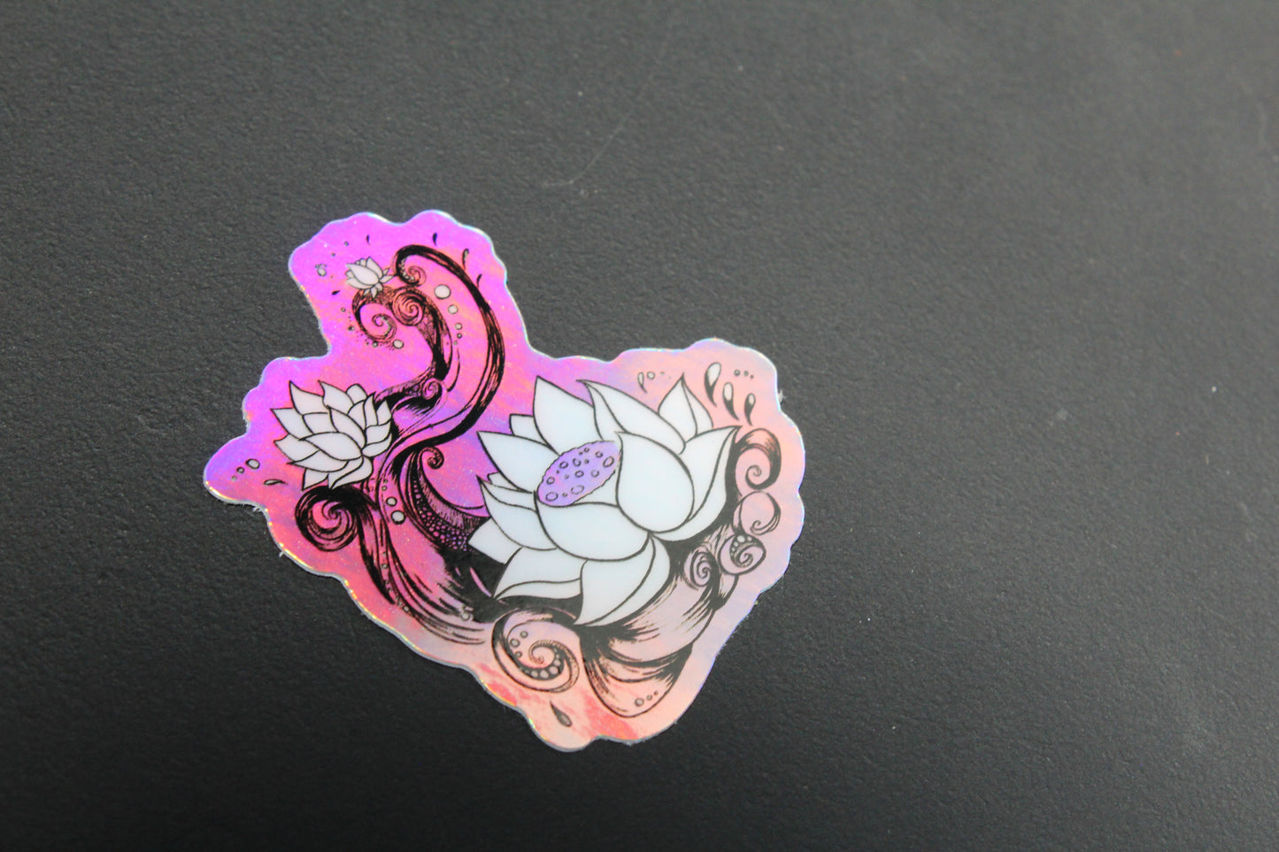 Lotus Flower Holographic Vinyl Sticker 2" x 2"